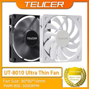 데스크탑 PC CPU 냉각용 TEUCER UL-8010 초박형 섀시 팬 80x10mm PWM 4핀
