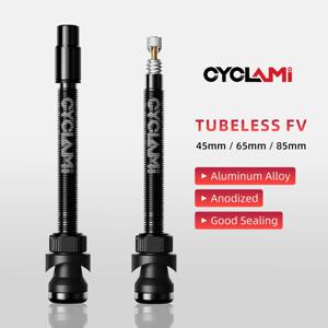 CYCLAMI 45 65 85mm 튜브리스 밸브 자전거 알루미늄 합금 프레스타 니플 탈착식 코어 에어 밸브 로드 MTB 산악 자전거용