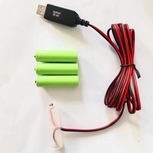 AA 배터리 제거기 케이블 컨버터 USB 입력 5V2A AA 더미 배터리 출력 1.5V/3V/4.5V/6V