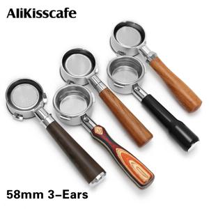 58mm 바닥이 없는 포터필터, 3개의 귀가 있는 디자인, Hibrew H7, H7a, H10a, Breville Barista Max, Mini, Sunbeam 커피 머신용, 에스프레소 머신 액세서리