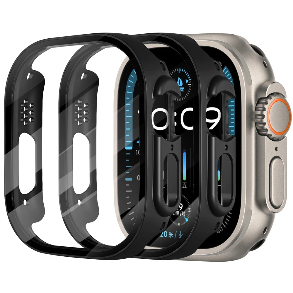 Apple Watch Ultra 49mm smartwatch PC 용 강화 유리 + 케이스 범퍼 화면 보호기 필름 커버 apple watch Ultra 2 액세서리