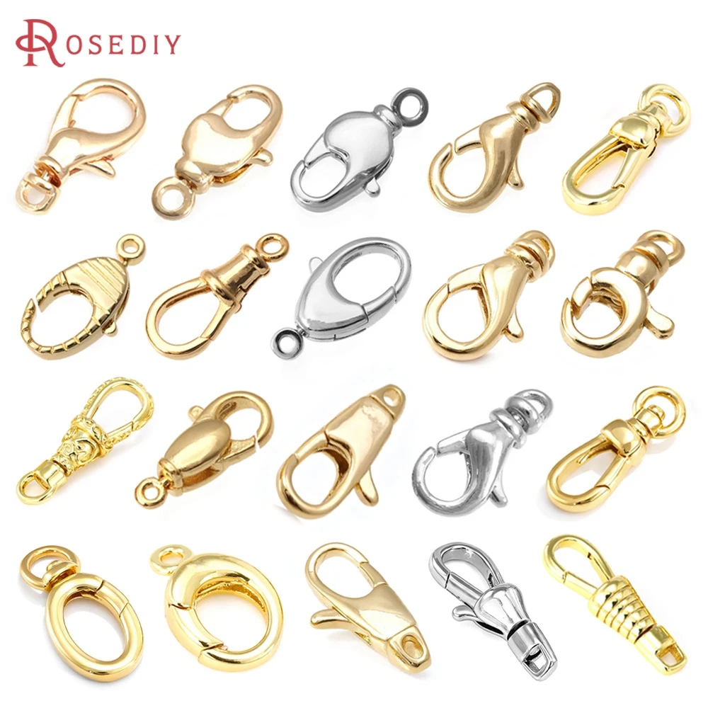 18K 금색 황동 회전식 랍스터 클래스프 연결 클라스프 쥬얼리 목걸이 팔찌 제작 DIY 부자재 액세서리
