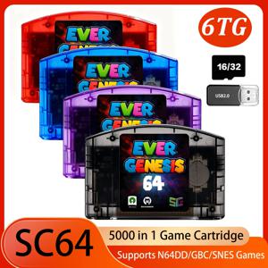 SC64 5000 in 1 N64 게임 카트리지 오픈 소스 플래시 카드 16GB/32GB 무료 TF 카드 닌텐도 64 지원 N64DD/SNES/GBC 게임