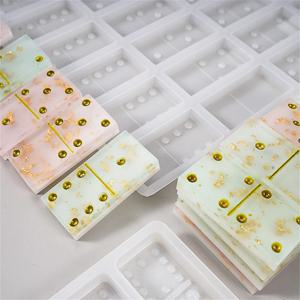 실리콘 도미노 블록 몰드 레진 캐스팅용 에폭시 레진 몰드 DIY 보드 게임 수공예품 및 선물용 실리콘 레진 몰드