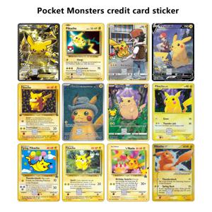 PTCG 신용카드 스킨 스티커 (비자, JCB, 마스터카드, 은행 직불카드 및 기타 IC 마그네틱 카드용) 애니메이션 장식, 자기장 방지