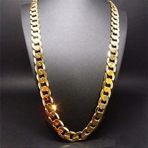 순금 색상 목걸이 보석, 18K 금 10mm 무거운 남성용 목걸이 20'',22'',24'',26'',28'',30''