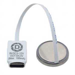 USB TYPE-C에서 CR2032 더미 배터리 어댑터 변환기 3-12V 입력 얇은 FFC 케이블