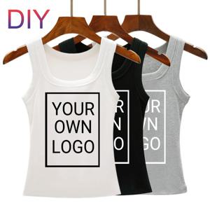 맞춤형 패턴 DIY 사진 여성용 한국 스타일 탱크탑 캐주얼 스트리트 베스트 힙합 민소매 옷 여름 Y2K 여성용 조끼