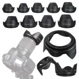 니콘 캐논 소니 후지 올림푸스 DSLR 카메라용 나사식 차양 렌즈 후드 49mm 52mm 55mm 58mm 62mm 67mm 72mm 77mm 82mm