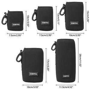 S/M/L/XL 카메라 렌즈 파우치 드로스트링 백 모든 카메라 DSLR 렌즈용, 보호 케이스와 휴대용 후크 포함