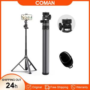 COMAN MT61 1.96M 휴대용 라이트 스탠드 삼각대 LED 라이트 프로젝터 플래시 소프트박스용 무선 블루투스 포함 소니 캐논 아이폰용