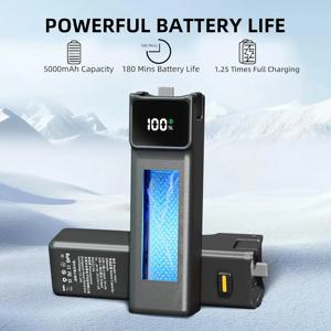 포켓 3/4 고속 충전 배터리 컨트롤러 및 DJI 오즈모 포켓3/4, 추가 및 예비 1/4인치 나사산 구멍(타입-C 케이블 포함)