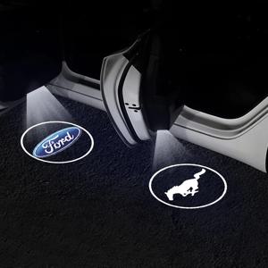 1/2개 LED 자동차 로고 도어 웰컴 라이트 무선 프로젝터 램프 (포드 머스탱, 쿠가, 포커스, 푸마, 피에스타, 퓨전, 엣지 액세서리용)