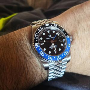 PAGANI DESIGN 40MM GMT 남성용 시계 럭셔리 사파이어 AR 기계식 시계 세라믹 베젤 자동 100M 방수 선물 시계