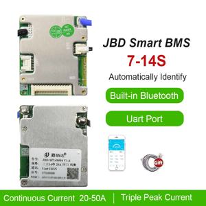 JBD 7-14S 자동 인식 스마트 BMS 7S 8S 9S 10S 11S 12S 13S 14S 20A 30A 40A 50A 내장 BT UART 리튬이온 리튬인산철 E-바이크용
