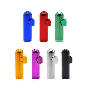 미니 스너프 튜브 컬러 메탈 54mm 알루미늄 합금 원형 총알 모양 고품질 스너프 병 파이프 멋진 남성용 기기