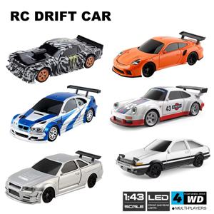 1/43 4륜구동 RC 드리프트 자동차 2.4G 미니 레이싱 무선 조종 속도 자동차 RTR 4륜 구동 고속 모델 장난감 남아용 선물