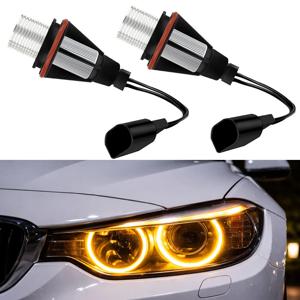 BMW E39 E53 E60 E31 E63 E64 E65 E66 E83 E87용 밝은 헤드라이트 2개 LED 엔젤아이 마커 라이트 전구 DRL 주간 주행등