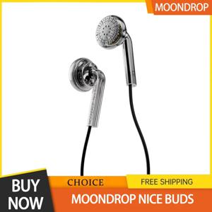 Moondrop Nice Buds 이어폰 15.4mm 대형 다이나믹 드라이버 플랫 헤드 이어버드 3.5mm 스테레오 유선 플랫 헤드 이어플러그 베이스 부스트