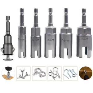 80/65mm 1/4” 육각 샹크 윙 너트 드라이버 세트 슬롯 윙 너트 드릴 비트 소켓 렌치 강력한 소켓 내부 육각 렌치