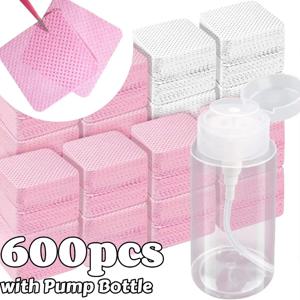 20/600pcs 보풀 없는 네일 와이프 젤 클렌징 티슈 알루미늄 프리 네일 폴리쉬 리무버 패드 (네일아트 뷰티 클리닝 케어 도구)