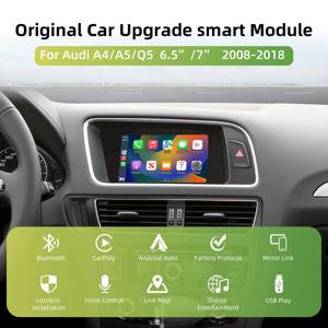 아우디 A4 A5 Q5 2008-2018용 무선 CarPlay & 안드로이드 오토 디코더 박스 – MMI 3G 6.5인치/7인치 스크린, OEM 스크린 업그레이드, 플러그 앤 플레이