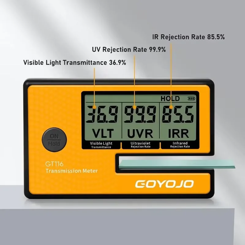 휴대용 태양광 필름 자동차 투과율 측정기 3-in-1 VLT UV IR 차단율 테스터 자동 보정 드롭쉽 GT116