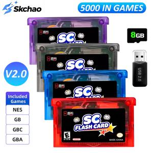 새로운 5000 in 1 SCFW V2.0 카드 미니 GBA 플래시카드 (GBA, GBC, GB, NES용) 8G TF 카드 어댑터 포함 (SP, GBM, IDS, NDS, NDSL 게임 콘솔용)