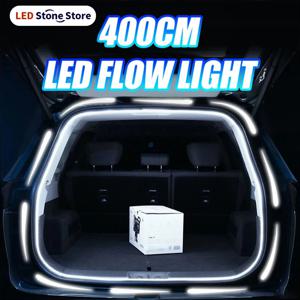 400CM 다이나믹 트렁크 플로우 라이트 (SUV/MPV용) PVC 플렉시블 자동차 스캐닝 플로잉 라이트 스트립 LED 장식 램프 12V 범용