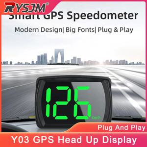 Y03 스마트 GPS 속도계 플러그 앤 플레이 KM/H MPH 디지털 속도 게이지 미터 LED 대형 폰트 디스플레이 자동 전자 부품