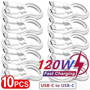 10개입 PD 120W USB C to USB Type C 케이블 고속 충전 데이터 케이블 (화웨이, 삼성, 샤오미, 맥북, 아이패드용) 데이터 라인 Type C to Type C