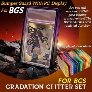 글리터 TPU 슬래브 범퍼 가드 케이스 홀더 보호 스킨 디스플레이 슬리브 (BGS 35PT 등급 트레이딩 카드용, 투명 뒷면)