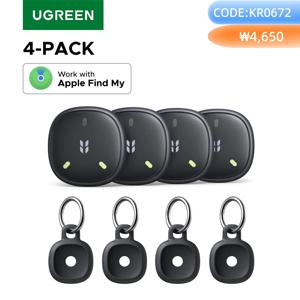 UGREEN FineTrack 미니 스마트 태그 파인더 GPS 트래커 (iOS Apple Find My 호환), 5년 배터리 수명, IP68 방수, 사각형 디자인