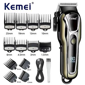 Kemei PG1990A 충전식 헤어 클리퍼 또는 리미트 빗 전문 무선 남성용 헤어 트리머 남성용 헤어 커팅 머신 이발사