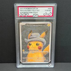 PTCG DIY 포켓몬 SVP 2023 ENPIKACHU/그레이 펠트 모자포켓몬 XVAN GOGH GEM MT 그레이 펠트 모자 GOGH 게임 카드 선물 장난감 Dropshipping