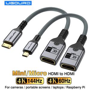 미니 HDMI 남성-여성 어댑터 4K144HZ 4K 120hz 마이크로 HDMI 남성-여성 케이블 변환기 양방향 4K60Hz 30Hz