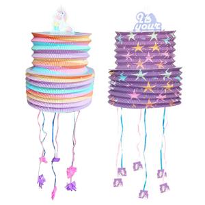 1 세트 어린이 유니콘 파티 Pinata 장난감 선물 무지개 말 소녀 생일 축하 파티 장식 용품 채워진 색종이 서프라이즈