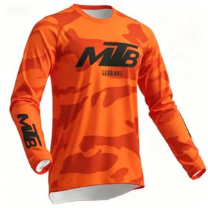 MTB 야외 사이클링 긴팔 셔츠 속건성 통기성 위장 스포츠 탑(산악 자전거 라이딩용)