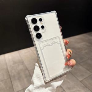 삼성 갤럭시 S26 S25 S24 S23 S22 S21 S20 울트라 플러스 FE 2022 엣지 5G용 TPU 카드 케이스 폰 케이스, 투명 크리스탈 미끄럼 방지 커버