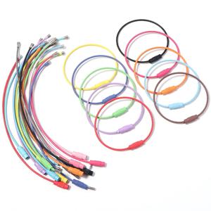 10pcs 다채로운 스테인레스 스틸 와이어 키 체인 링 스크류 잠금 케이블 루프 쥬얼리 만들기 DIY 키 체인 교수형 태그 링