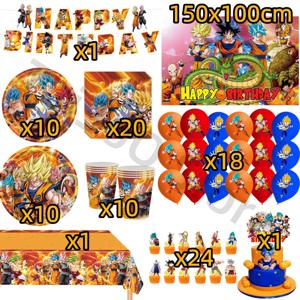 애니메이션 드래곤볼 테마 생일 파티 용품 손오공 풍선 배너 케이크 토퍼 장식 어린이 베이비 샤워 선물