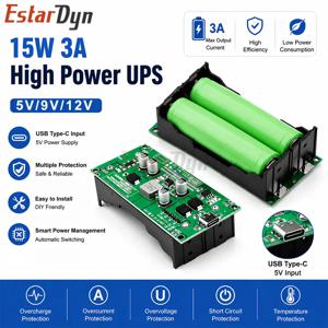 18650 배터리 충전기 UPS 모듈 Type-C 15W 고속 충전 부스트 5V 9V 12V 출력 DIY 보드