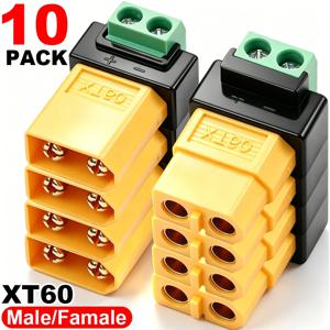 10/8/6/1PCS XT60 커넥터 나사식 터미널 어댑터 XT60 남성/여성-2PIN 솔라 패널 드론용 무납땜 전원 플러그