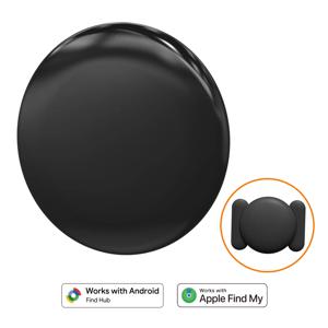 듀얼 시스템 트래커는 Apple Find My 및 Android Find Hub와 호환되며, IP67 방수, 자석식 GPS 위치 추적기, 차량 및 반려동물 분실 방지 기능을 제공합니다.