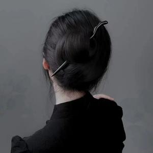 심플 나무 머리핀 여성용 우아한 블랙 백단향 헤어 스틱 소녀 데일리 헤어 액세서리 한복 업도 헤어핀 1개