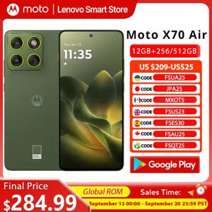 모토로라 모토 X70 에어 스마트폰 6.7인치 1.5K OLED 120Hz 디스플레이 스냅드래곤 7 4세대 글로벌롬 50MP 카메라 경량 휴대폰