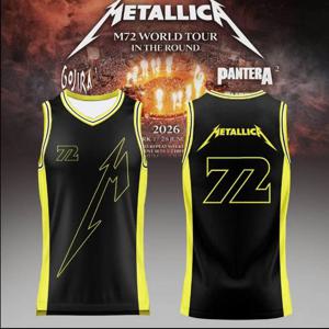 Metallica M72 월드 투어 2026 농구 저지 남성 및 여성 여름 조끼 통기성 빠른 건조 가족 아동 의류