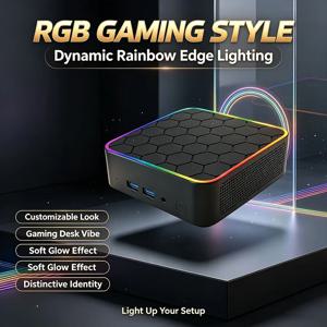 인텔 코어 I9-10980HK 미니 PC 16GB RAM 2TB 8코어 16스레드 기가비트 WiFi6 BT5.2 윈도우 11 RGB 휴대용 게이밍 데스크탑 컴퓨터