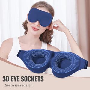 3D 수면 안대 통기성 수면 마스크, 매우 부드러운 마스크, 빛 차단, 여성, 남성, 가족 모두를 위한 여행 및 가정용
