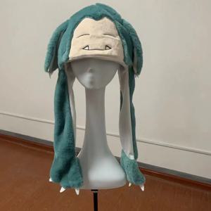 다이나믹 이어 플러시 포켓몬 모자 부드럽고 푹신한 만화 코스프레 헤드웨어 성인 어린이 역할놀이 모자 팬 수집용 선물 생일 선물
